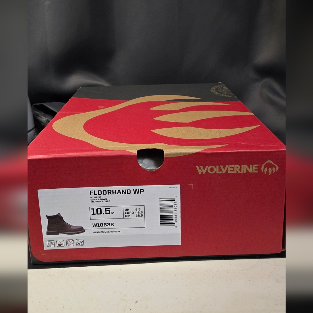 Wolverine Men's Dark Brown Leather Boots NWT STILL IN BOX - Picture 2 of 9